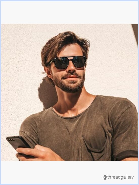 Retro Square Aviator Sunglasses - Polarized UV400 Plastic Frame